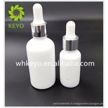 15 ml 30 ml vente chaude composent emballage blanc vide bouteille de compte-gouttes en verre cosmétique avec compte-gouttes en caoutchouc